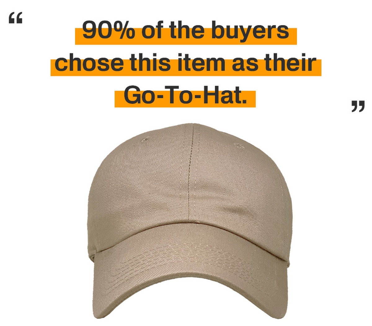 Dark Khaki Low Profile Baseball Caps Front View